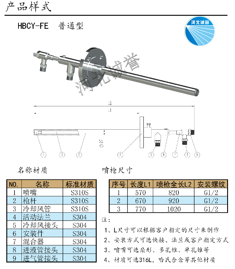 HBCY-FE脫硝噴槍產品樣式 HBCY-FE脫硝噴槍產品樣式